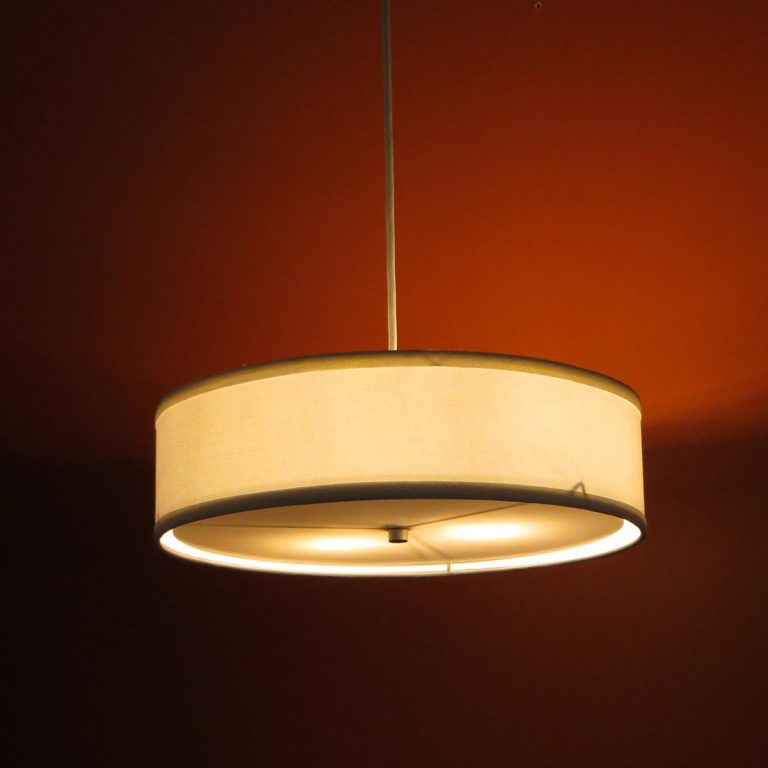 Ceiling Fan Linen Drum Shade Light Kits Low Profile Pendant Linen Drum Shade