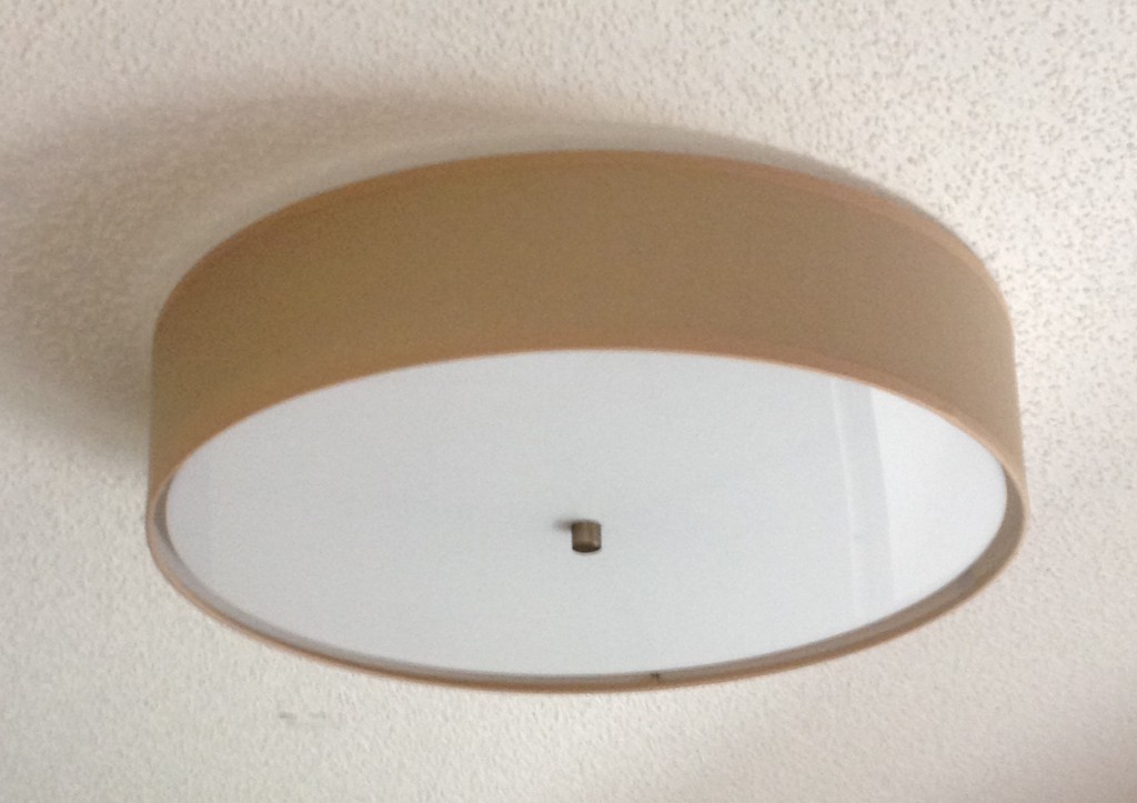 Flush Mount Linen Drum Shade Light Fixture S.T. Lighting LLC.